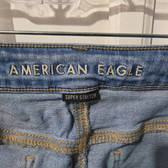American Eagle Outfitters Light Blue Straight Leg Jeans Size 12S - Picture 4 of 15